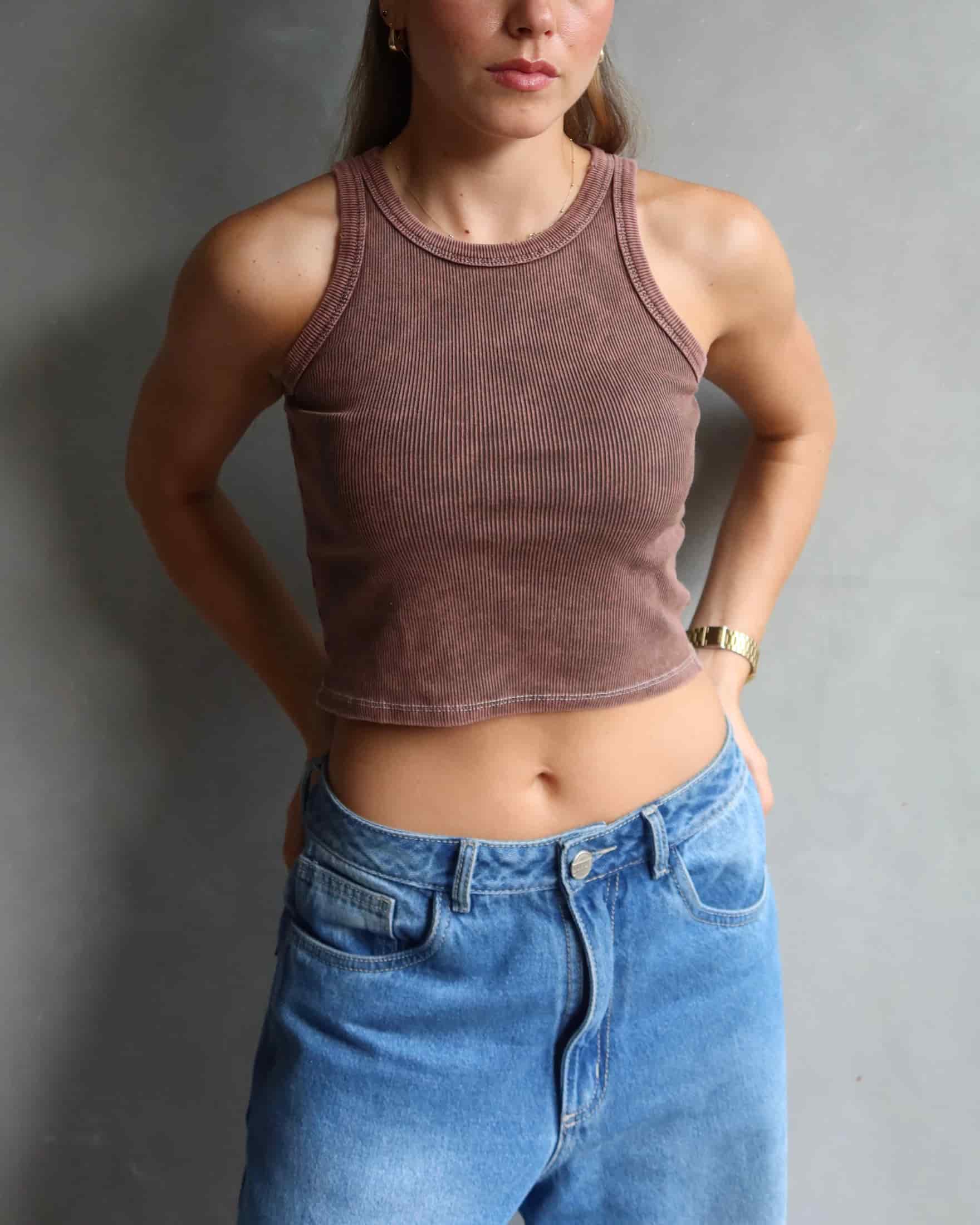 TANK TOP WASHED CAFÉ - miniatura 5