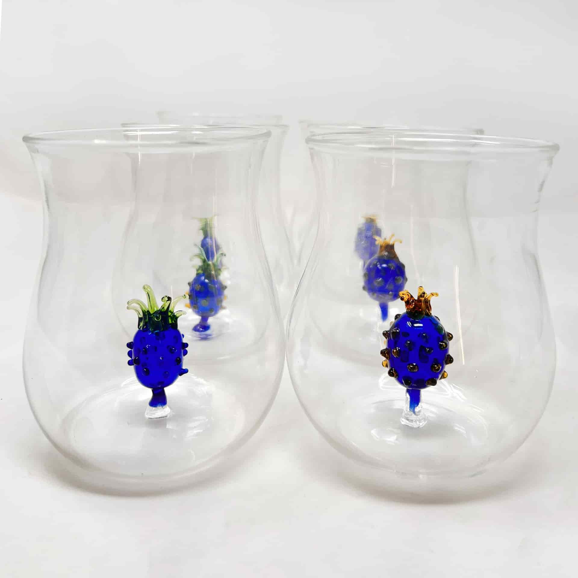 Set De Vasos Piñas Azules - miniatura 3