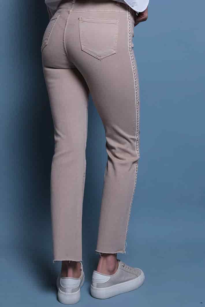 JEANS RANDA TEJIDA BEIGE - miniatura 3