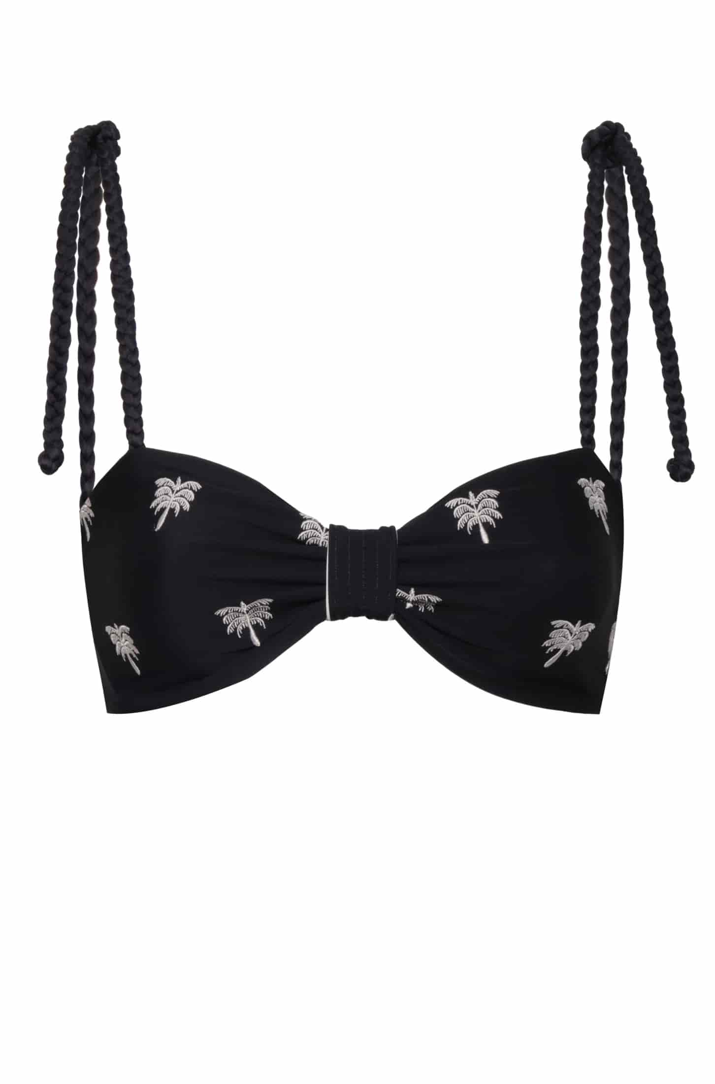 San Miguel Embroidered Top / Black - Ivory Polka Palms - miniatura 1