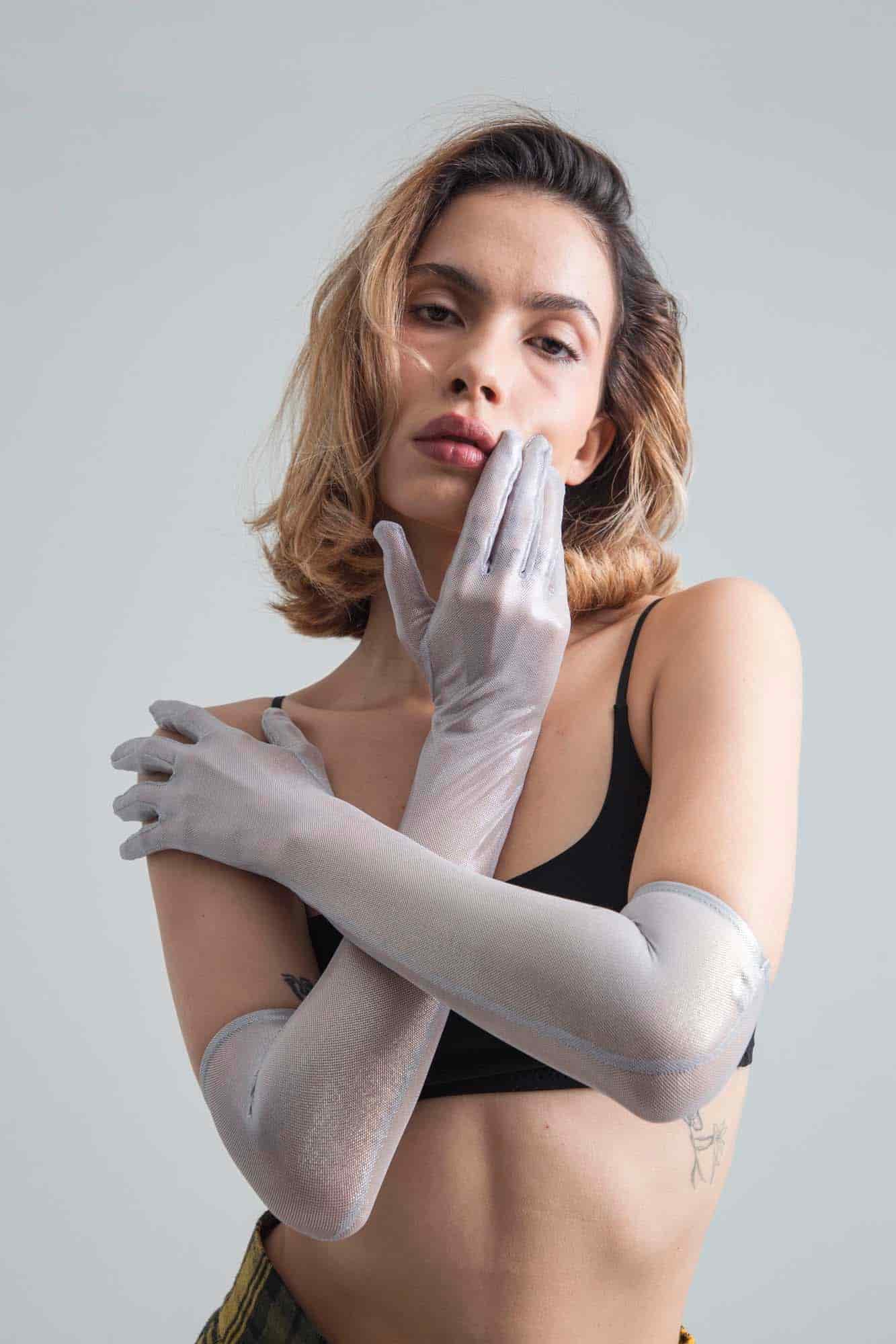 SILVER MESH GLOVES - miniatura 2