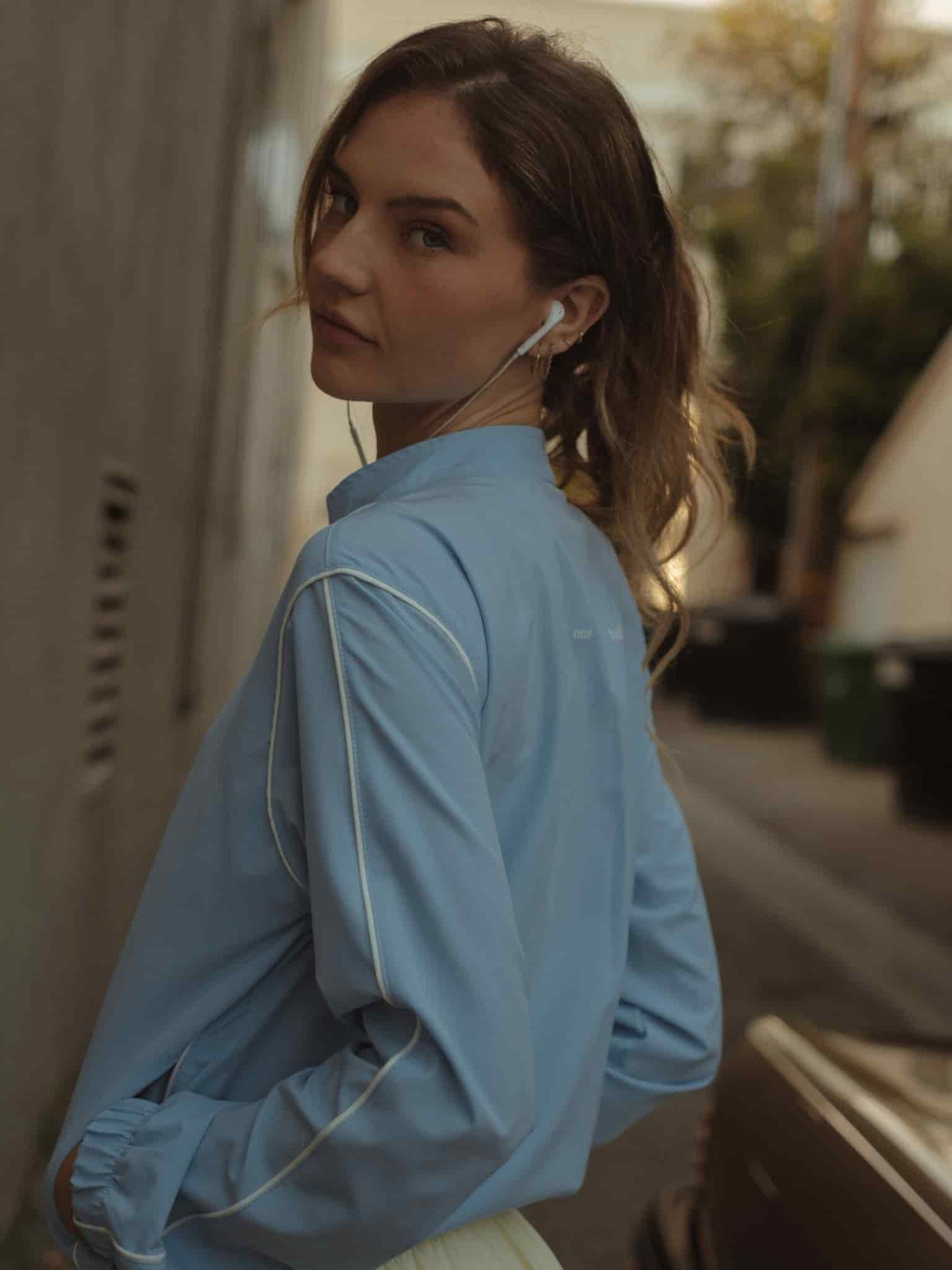 LINE WINDBREAKER JACKET - BABY BLUE - miniatura 4