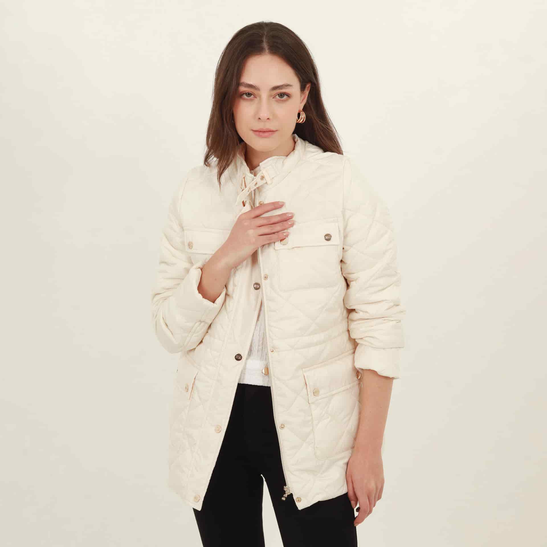 Chaqueta larga acolchada con ajuste en cintura - miniatura 12