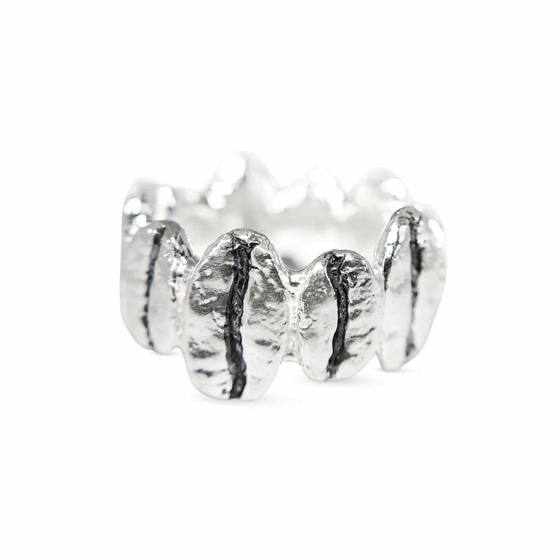 Anillo multi Café Gesha + Caturra en plata envejecida ajustable - miniatura 1