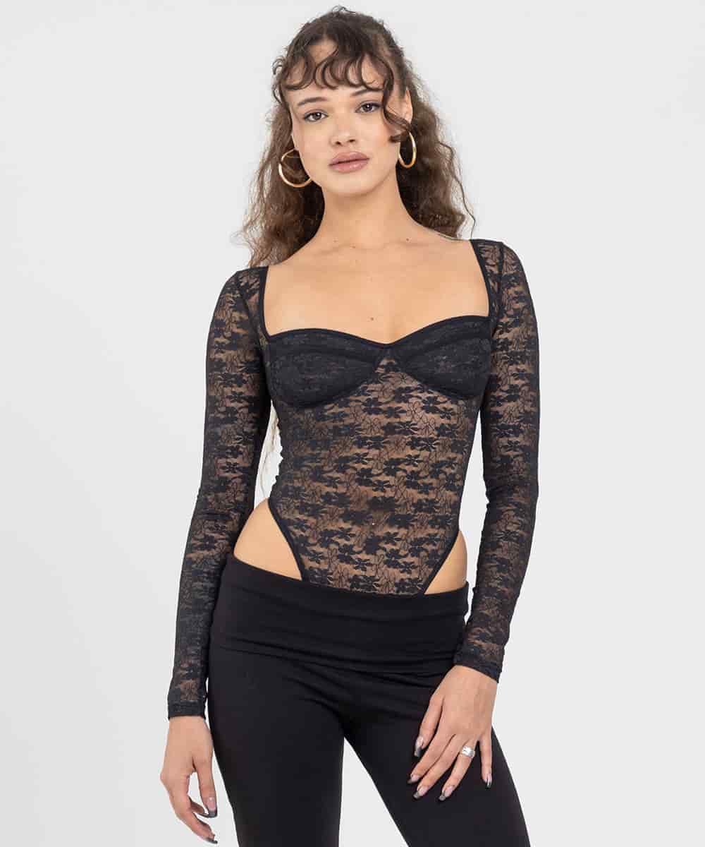 LACE BLACK BODYSUIT - miniatura 17