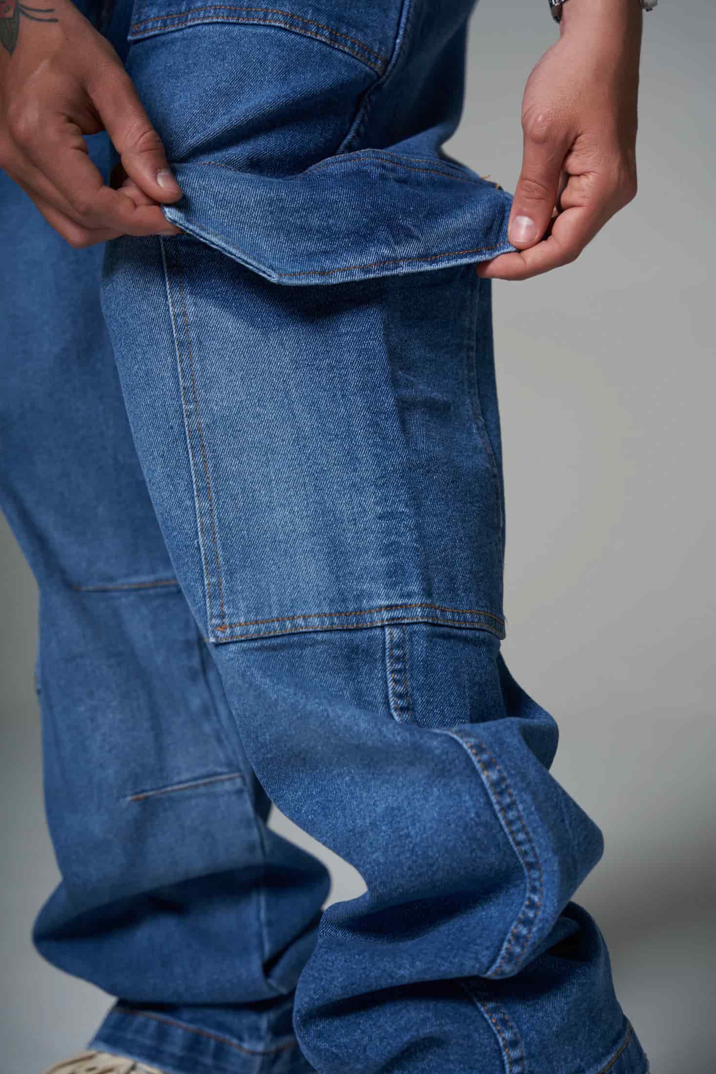 JEANS CARGO SAVAGE AZUL MEDIO 14495 - miniatura 3