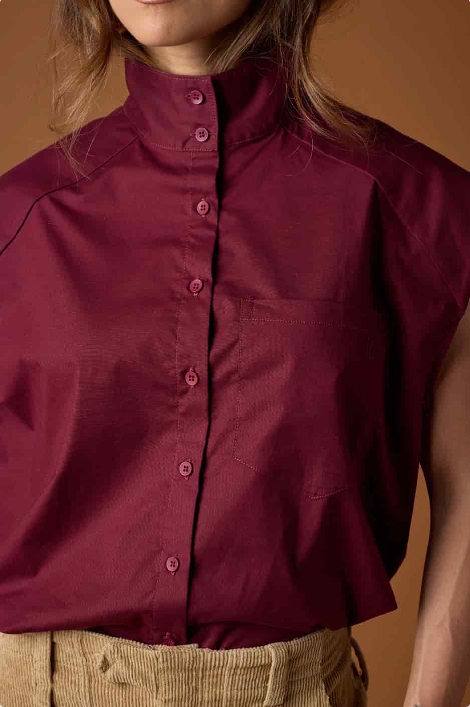 Tinto Funnel-Neck Shirt | Vino - miniatura 2