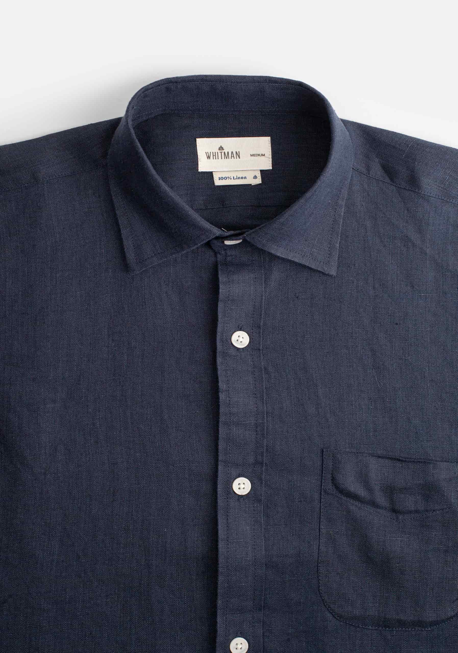 Camisa H CI Lino Azul Osc - miniatura 2