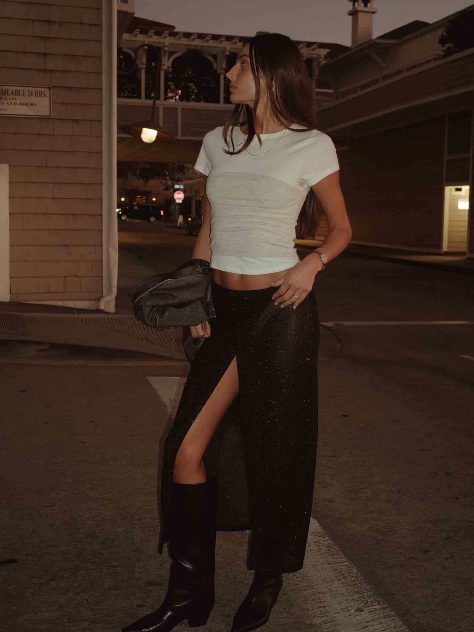 OVER LONG SKIRT - GLOSSY BLACK - miniatura 2
