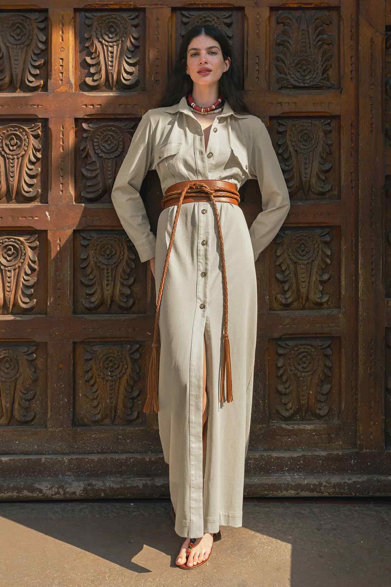 Vestido Amelia Beige - miniatura 1