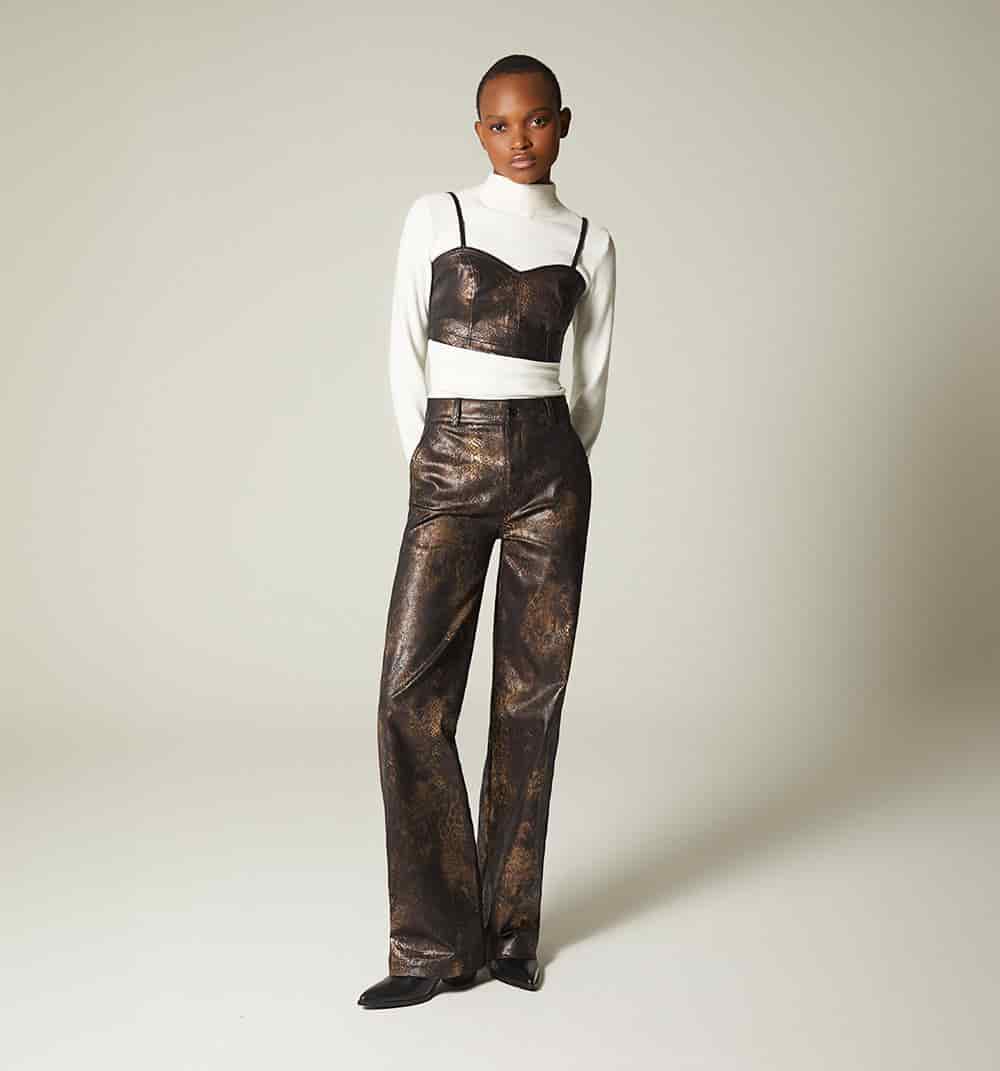 Blusa crop top de tiras en piton - miniatura 1