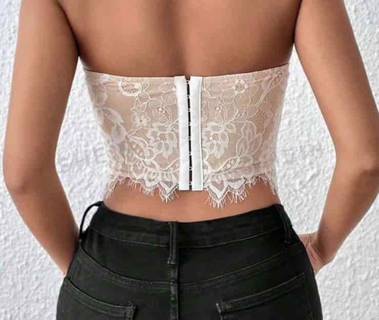 BRALETTE BLANCO CON NUDE EN BLONDA - miniatura 2