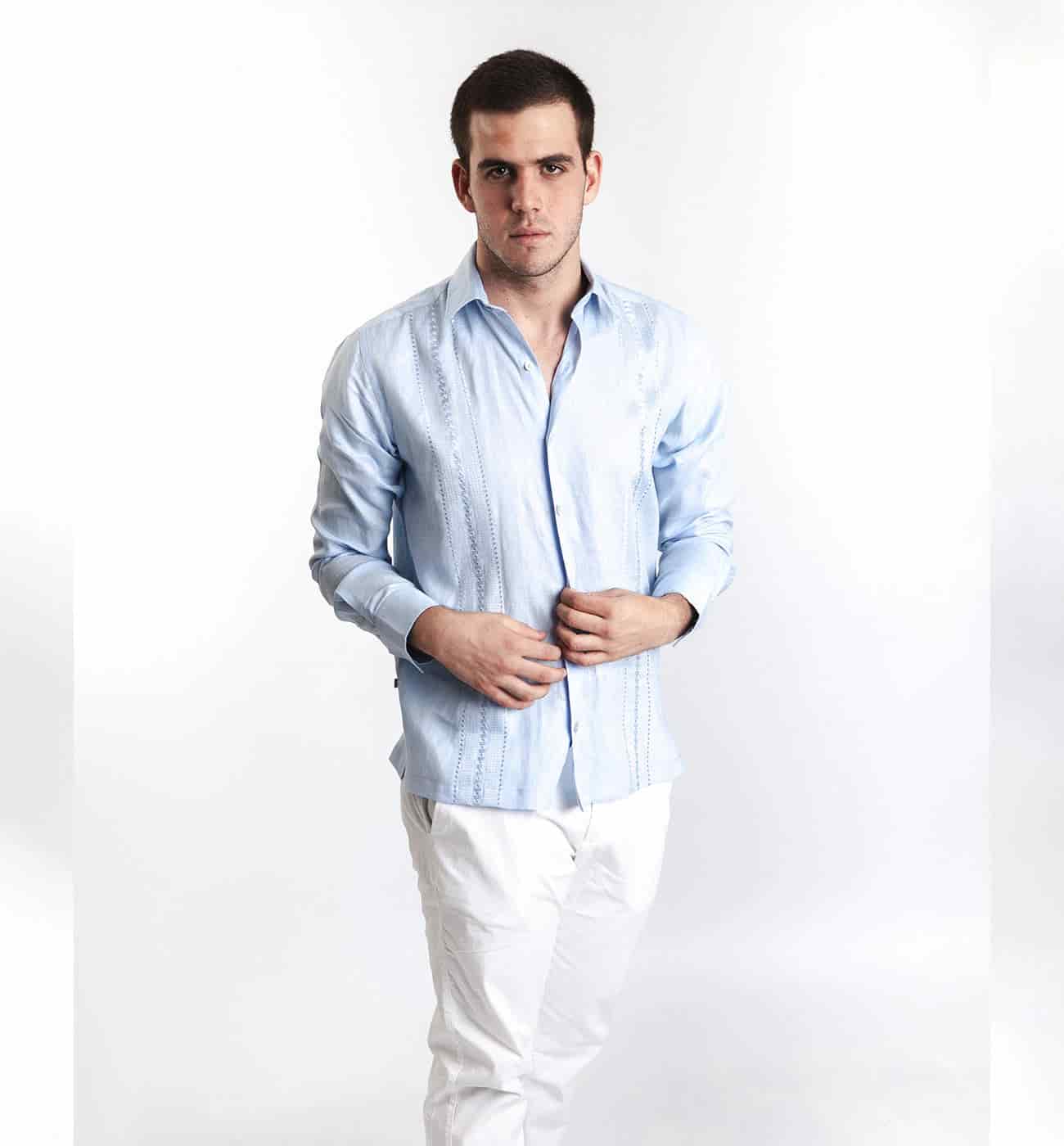 Guayabera Azul Claro - miniatura 1