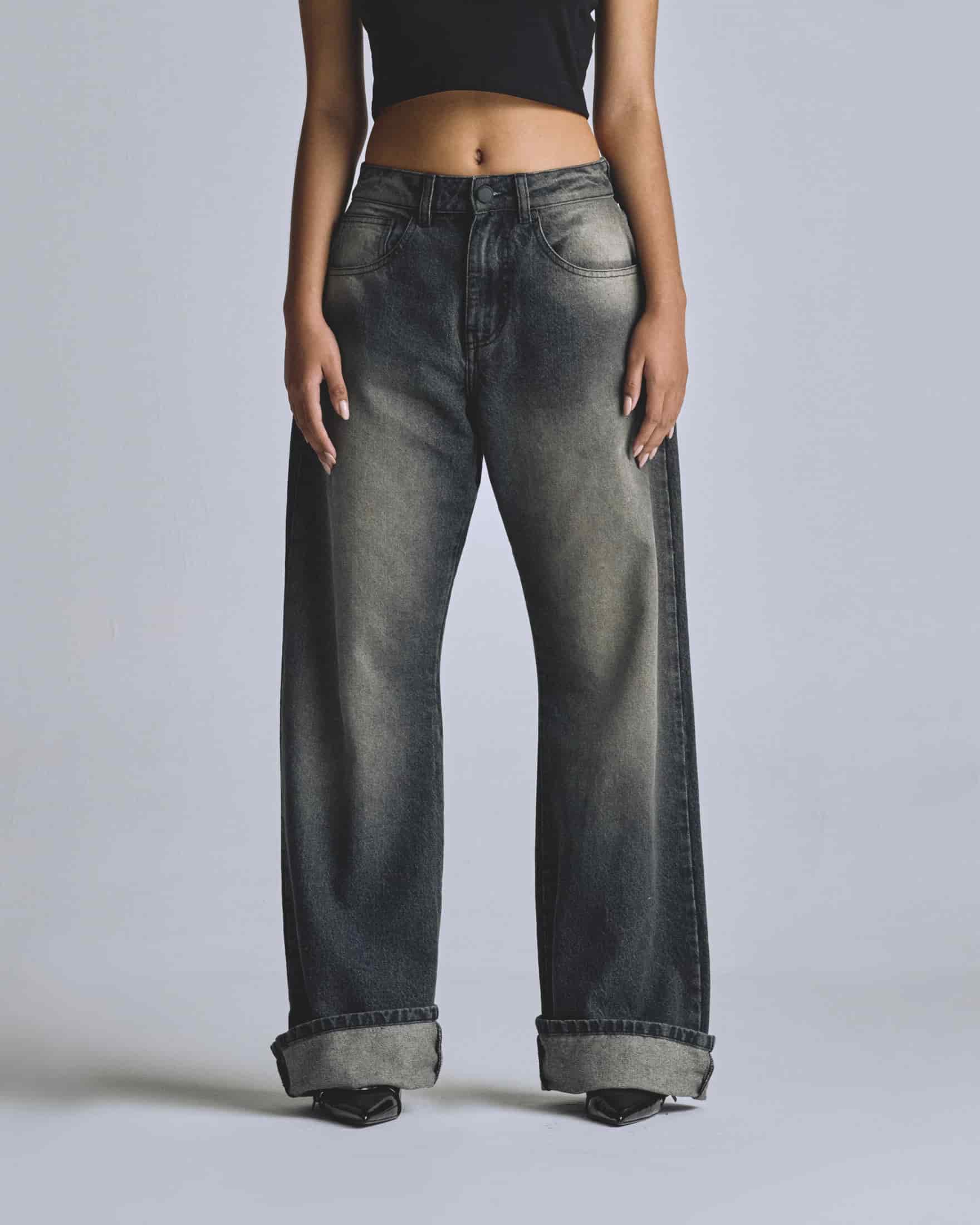 W Basics Undergold Wide Jean Dirty Black - miniatura 2