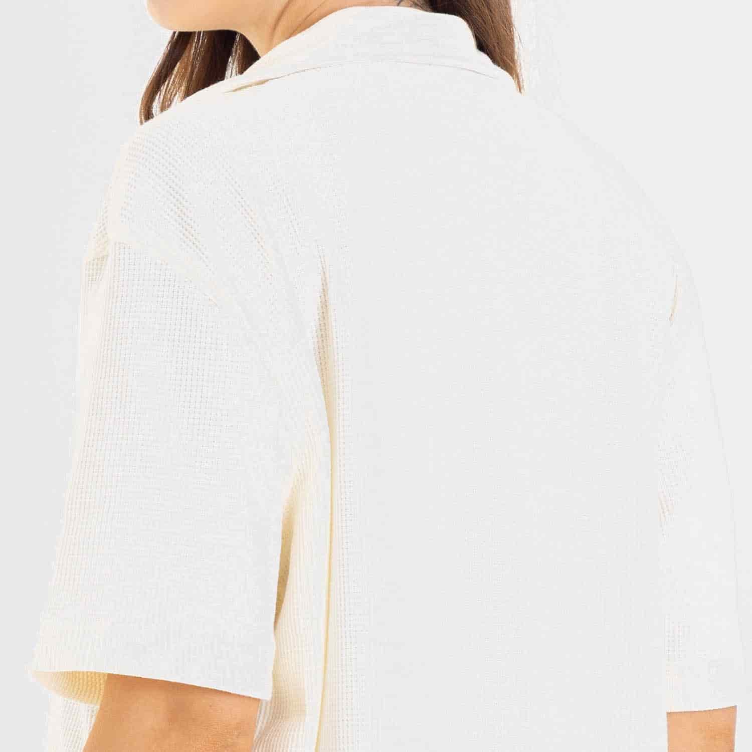 Relaxed Short Sleeve Shirt Ivory - miniatura 9