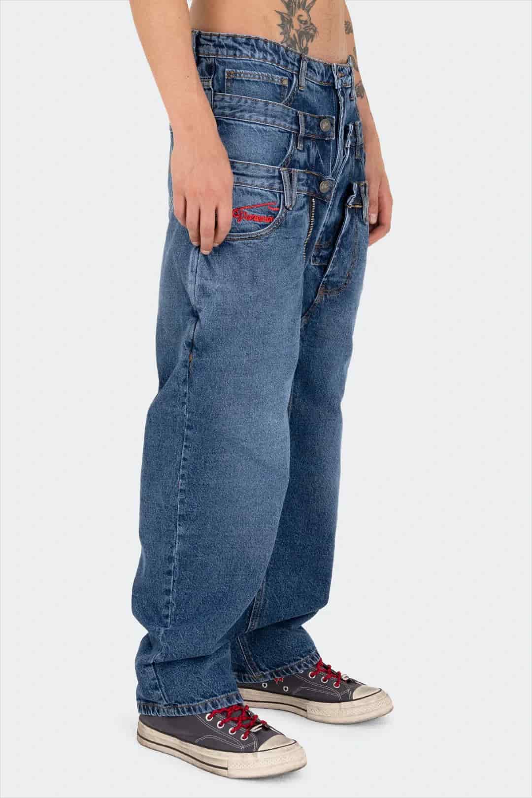 VENENO JEAN TRIPLE WAISTBAND BLUE - miniatura 2