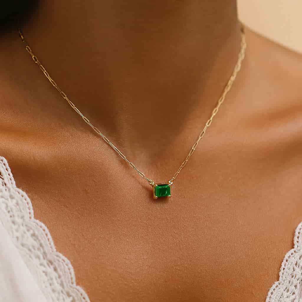 Green Sparkle Necklace - miniatura 3