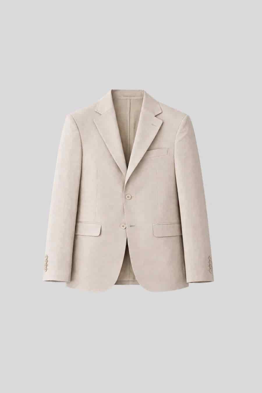 Men's mixed fabric beige vittorio set - miniatura 4