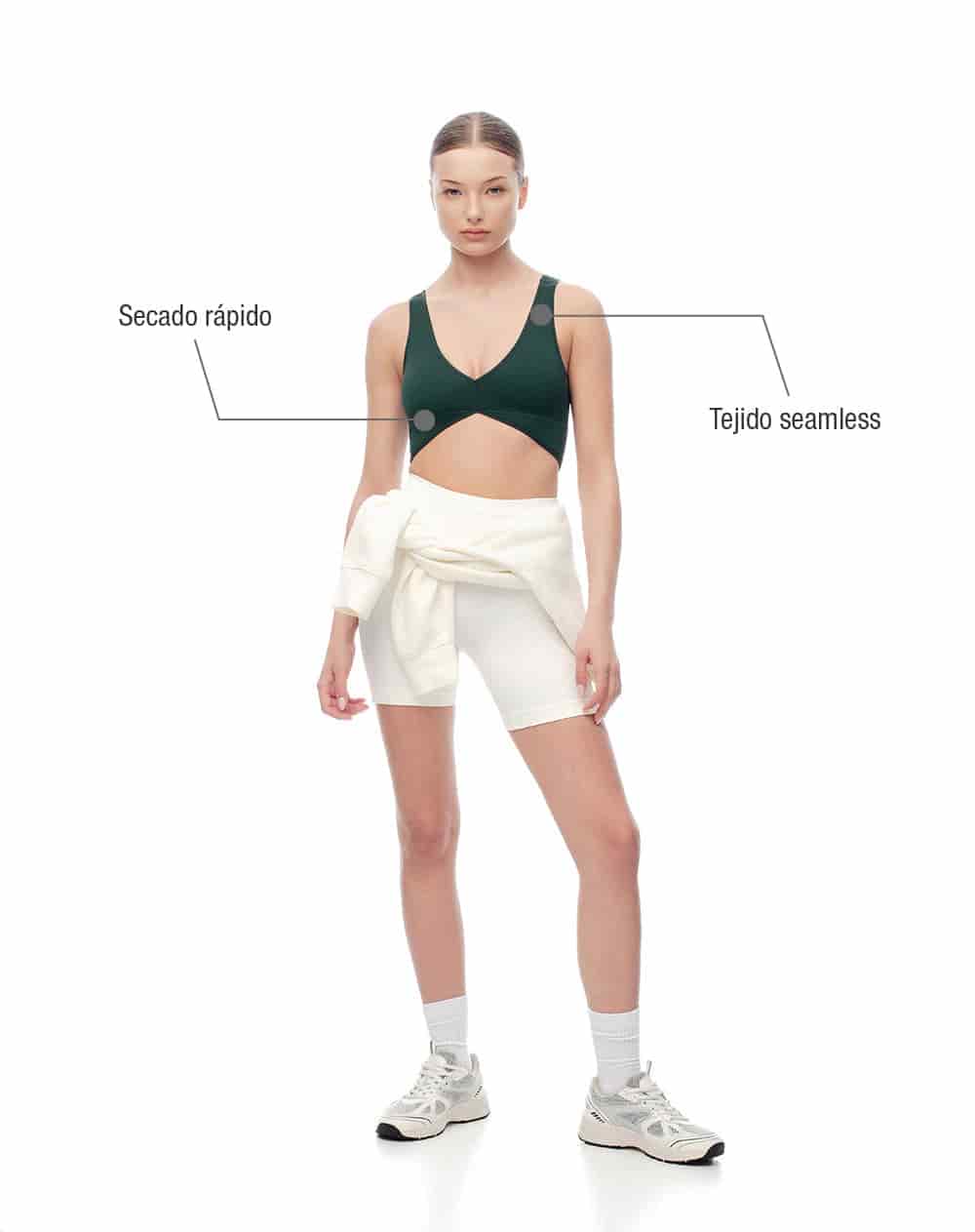 Top + legging deportivo verde mujer - miniatura 2