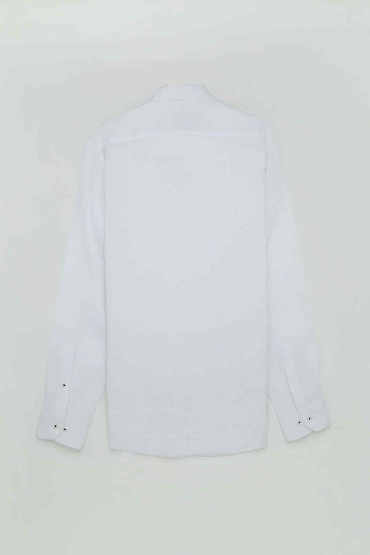 Camisa Cuello Mao Lino Blanco - miniatura 4