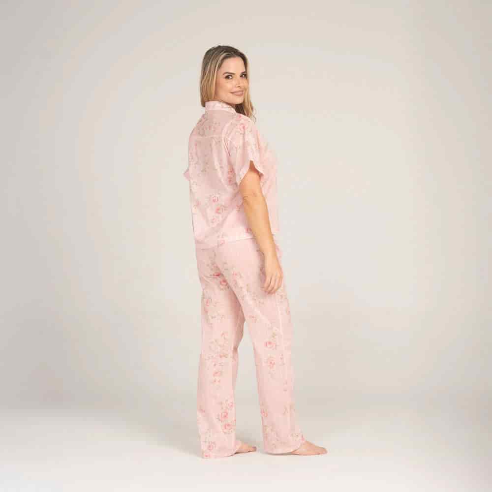 Conjunto de Pijama Pantalón Largo Estampado Mandarina. - miniatura 2