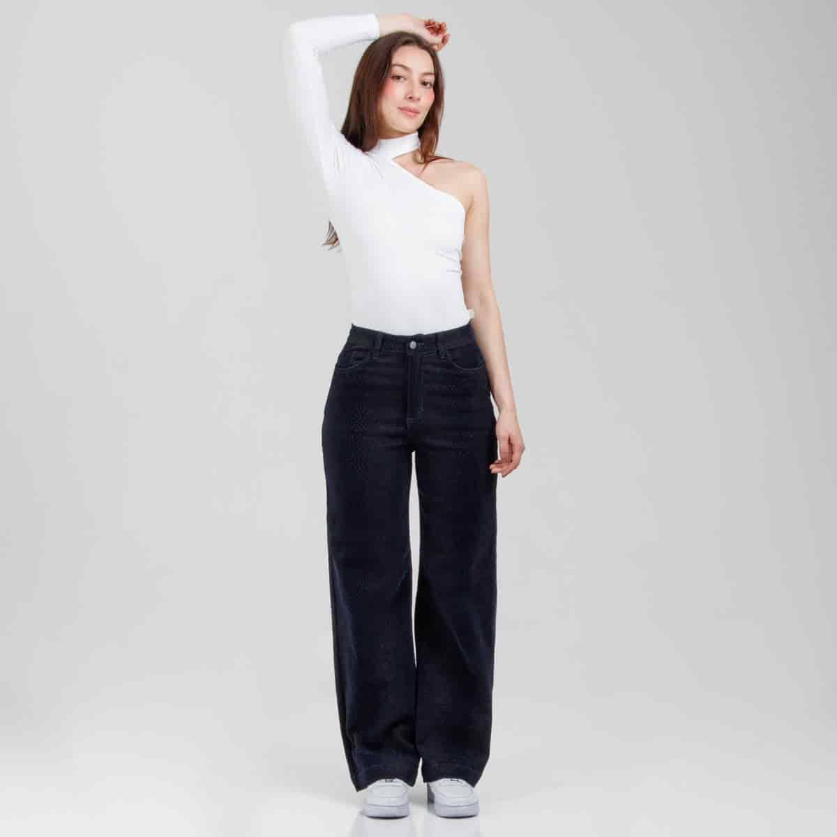 Pantalón Wide Leg Azul Ax-3083 licrado - miniatura 1