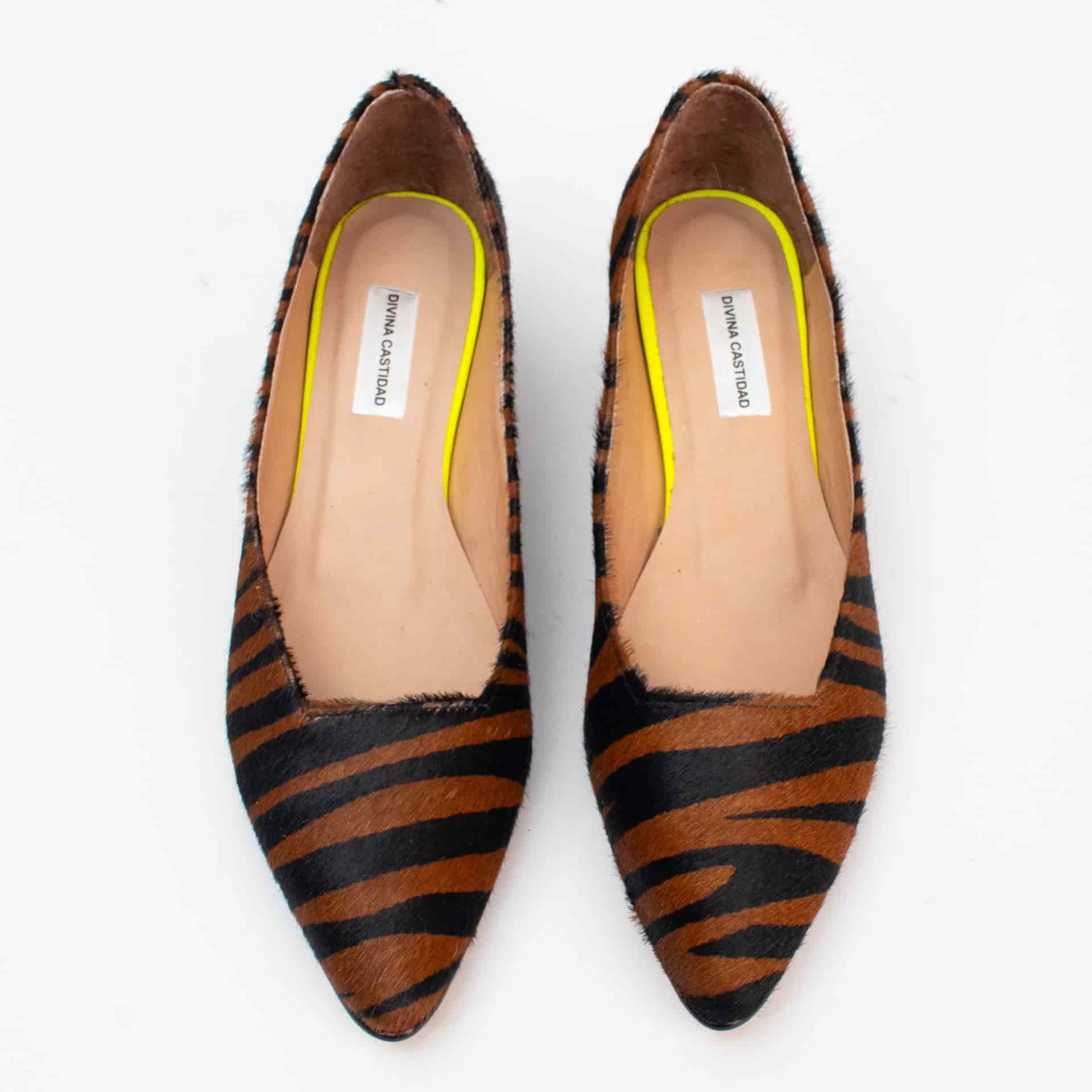 Zebra Print Calf Hair Midi Heels - miniatura 1