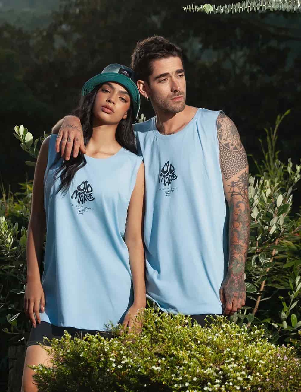 Camisilla Oversize Ojo de Mar Azul Claro Mujer - miniatura 2