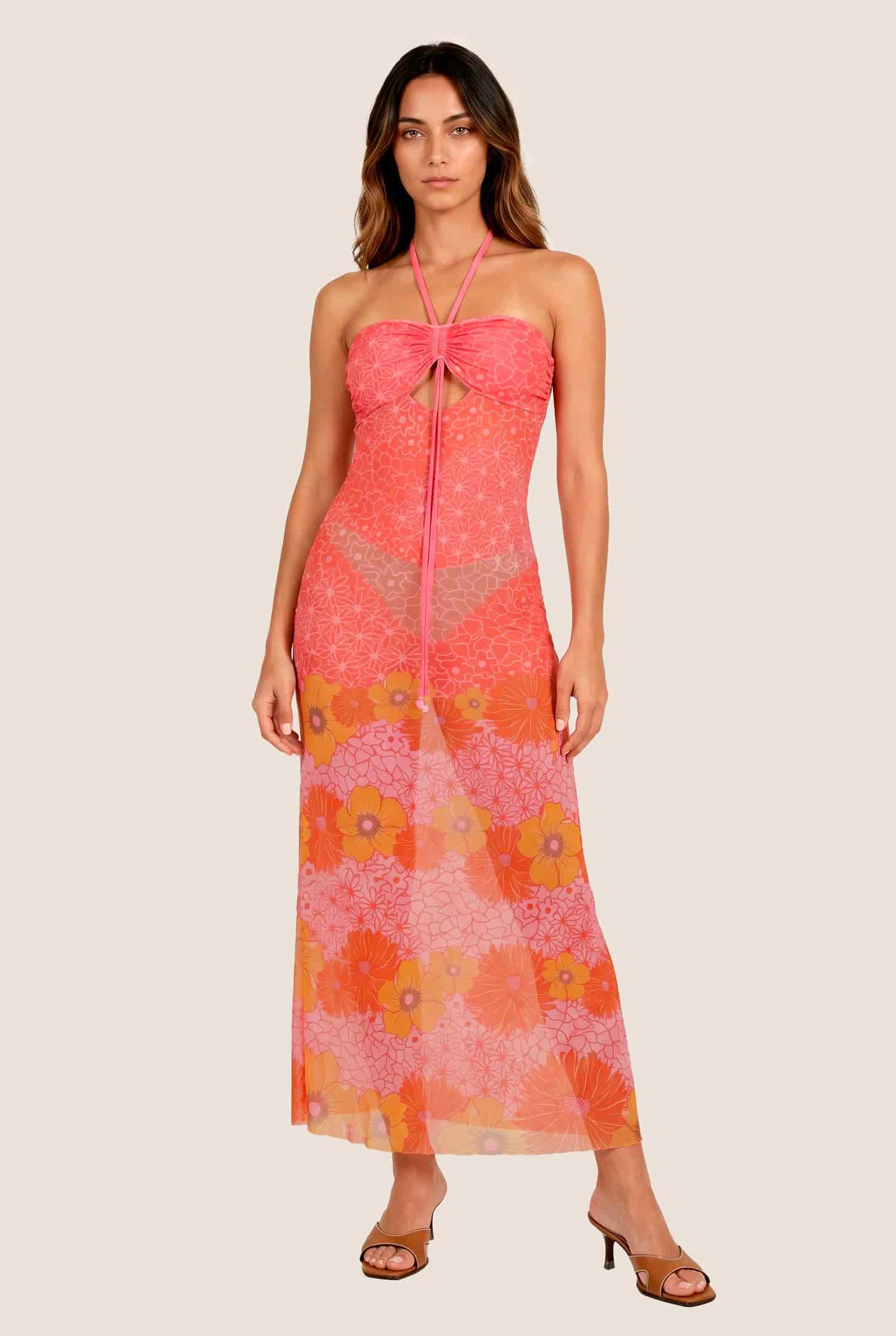 Avril Long Dress VEL287-FLO - miniatura 1