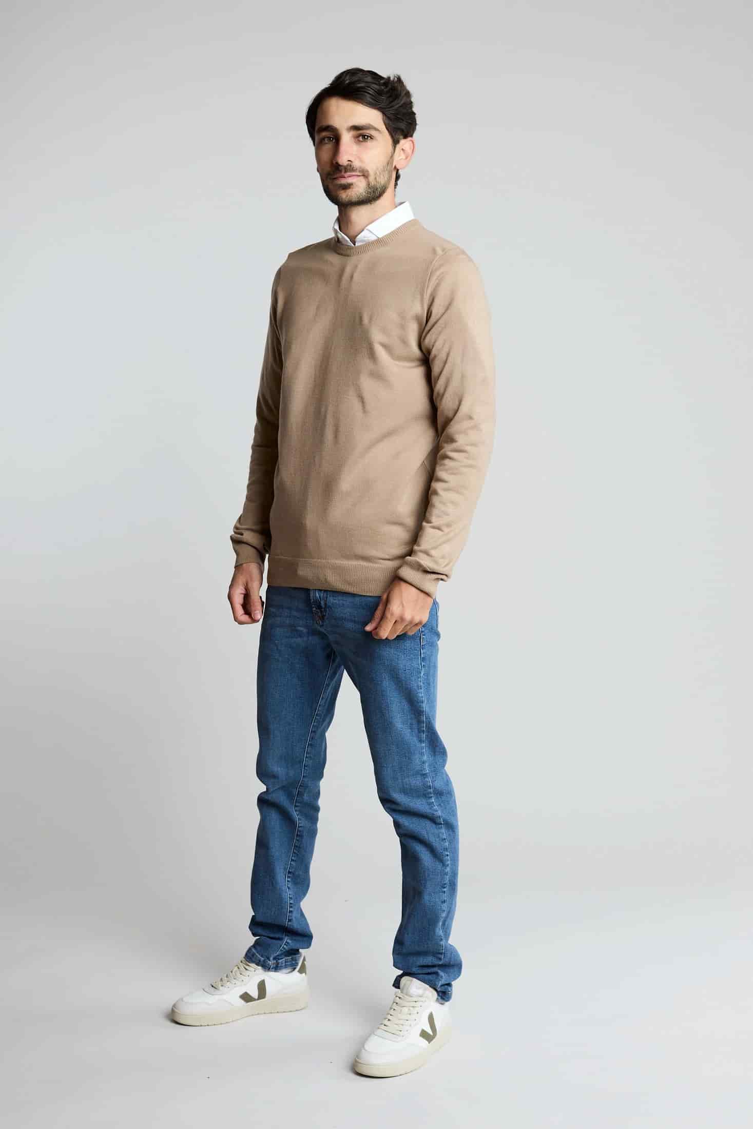 Sueter tejido básico beige - miniatura 3