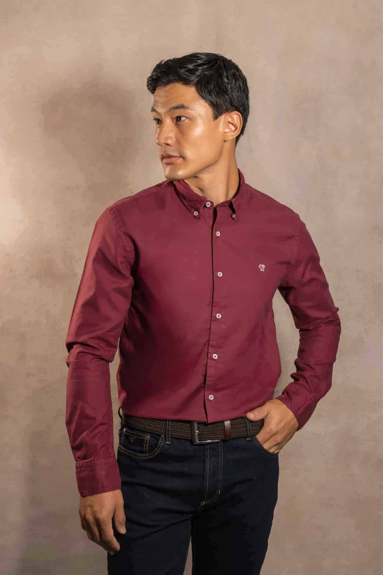 Camisa Antimanchas Oxford Vino - miniatura 6