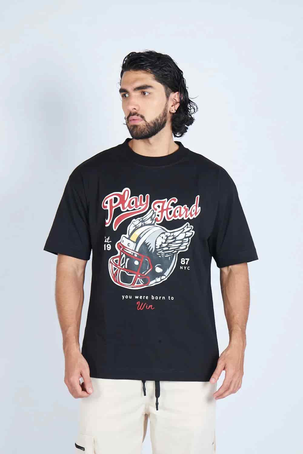 Camiseta oversize PLAY HARD NEGRO | DROP 03 | - miniatura 7