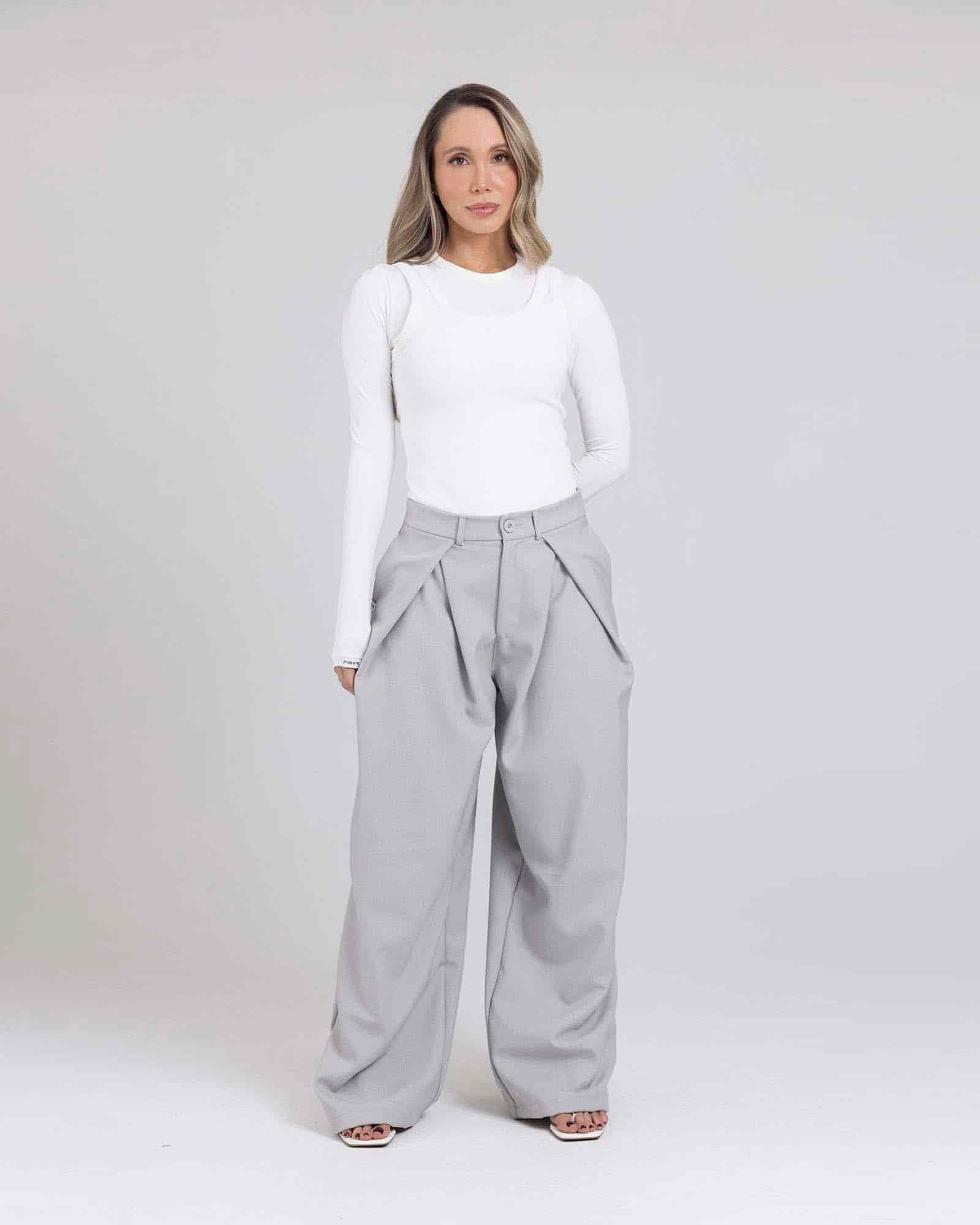 Pantalón wide motion gris claro flexi FIBER - miniatura 1