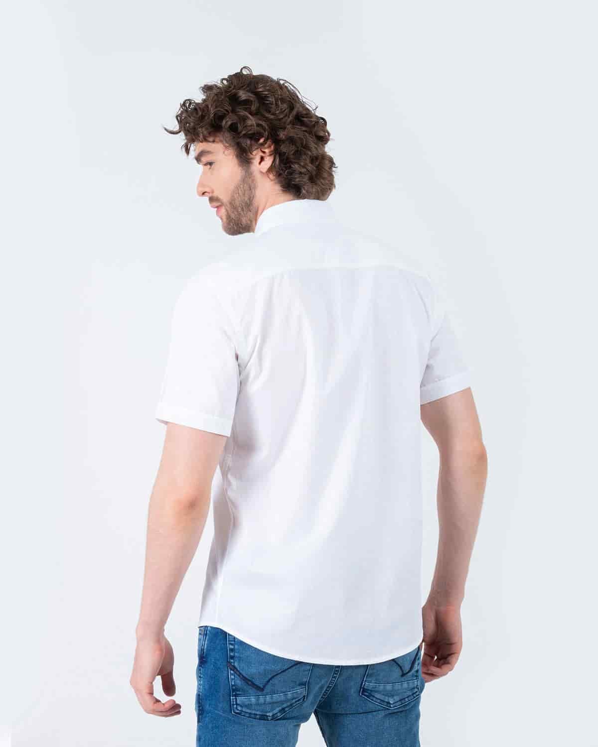 Camisa blanca manga corta para hombre - miniatura 71