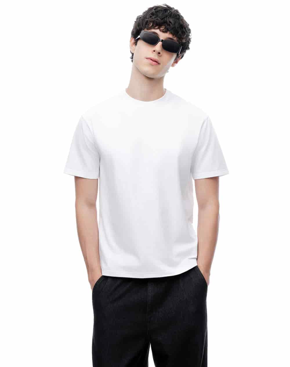 Camiseta manga corta regular blanco hombre - miniatura 4