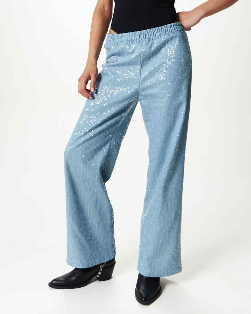 DENIM GLITTER PANTS - miniatura 1