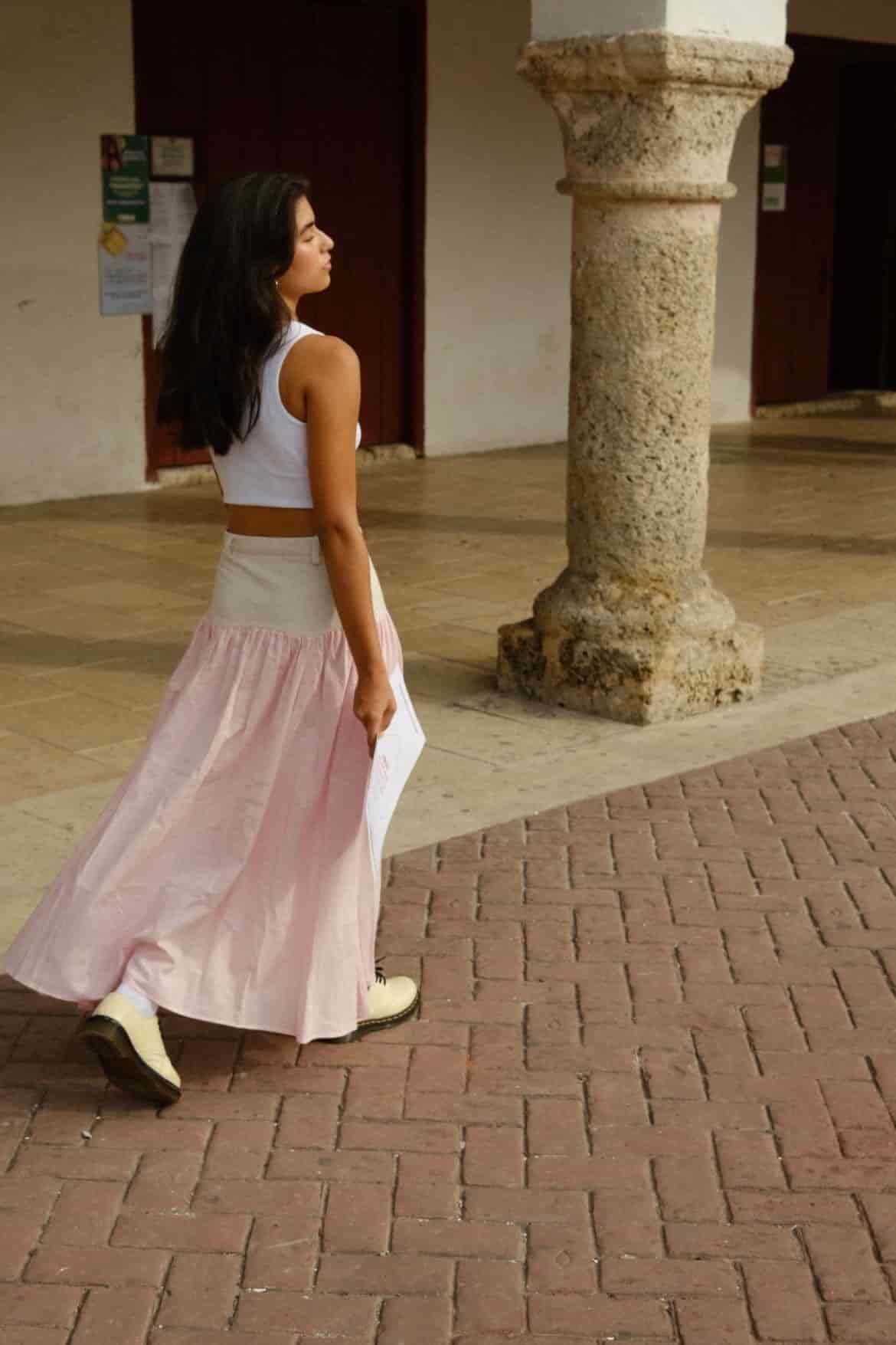 SAND STRIPE SKIRT (ROSA) - miniatura 3