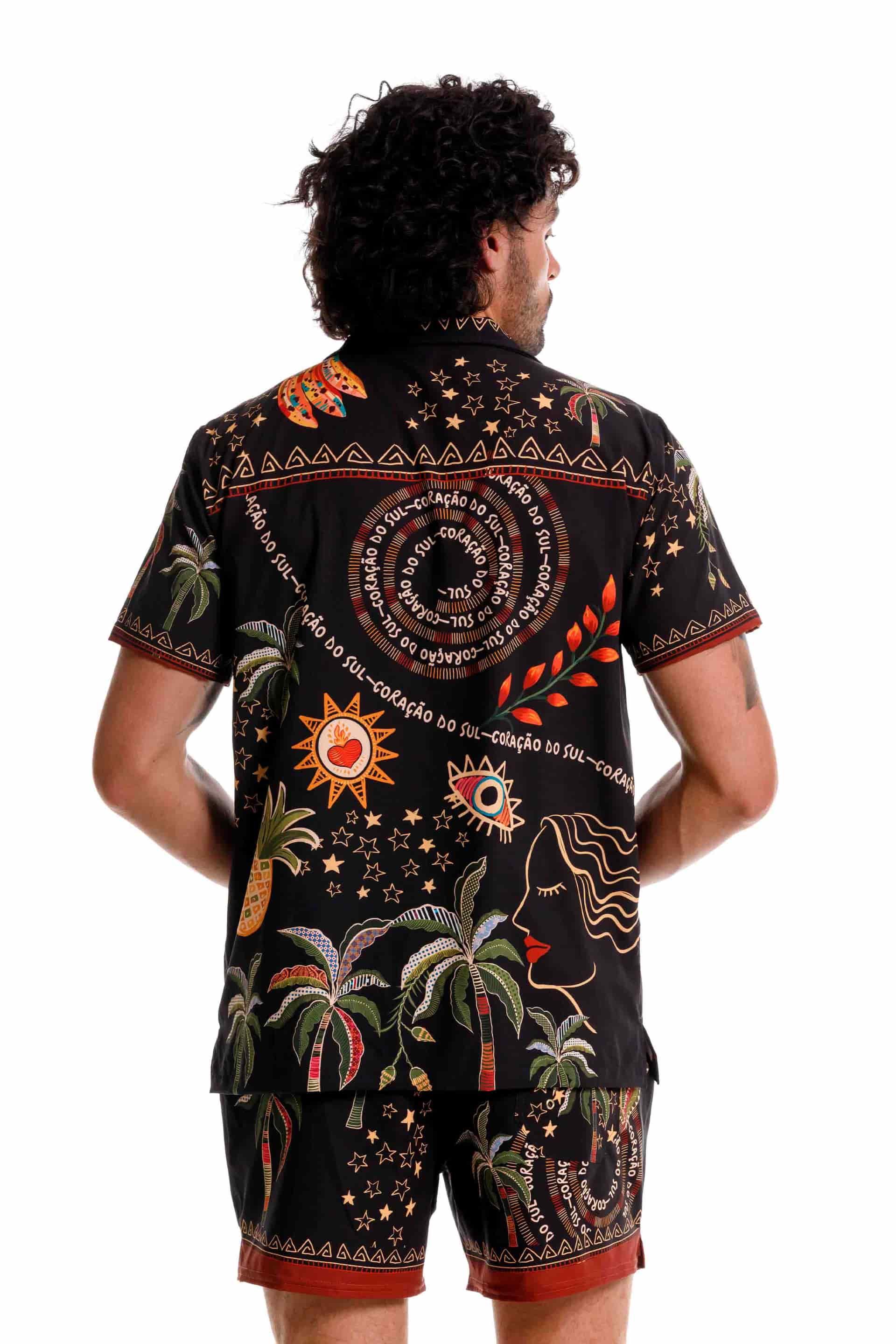 Camisa Playera Samba Negra - miniatura 3