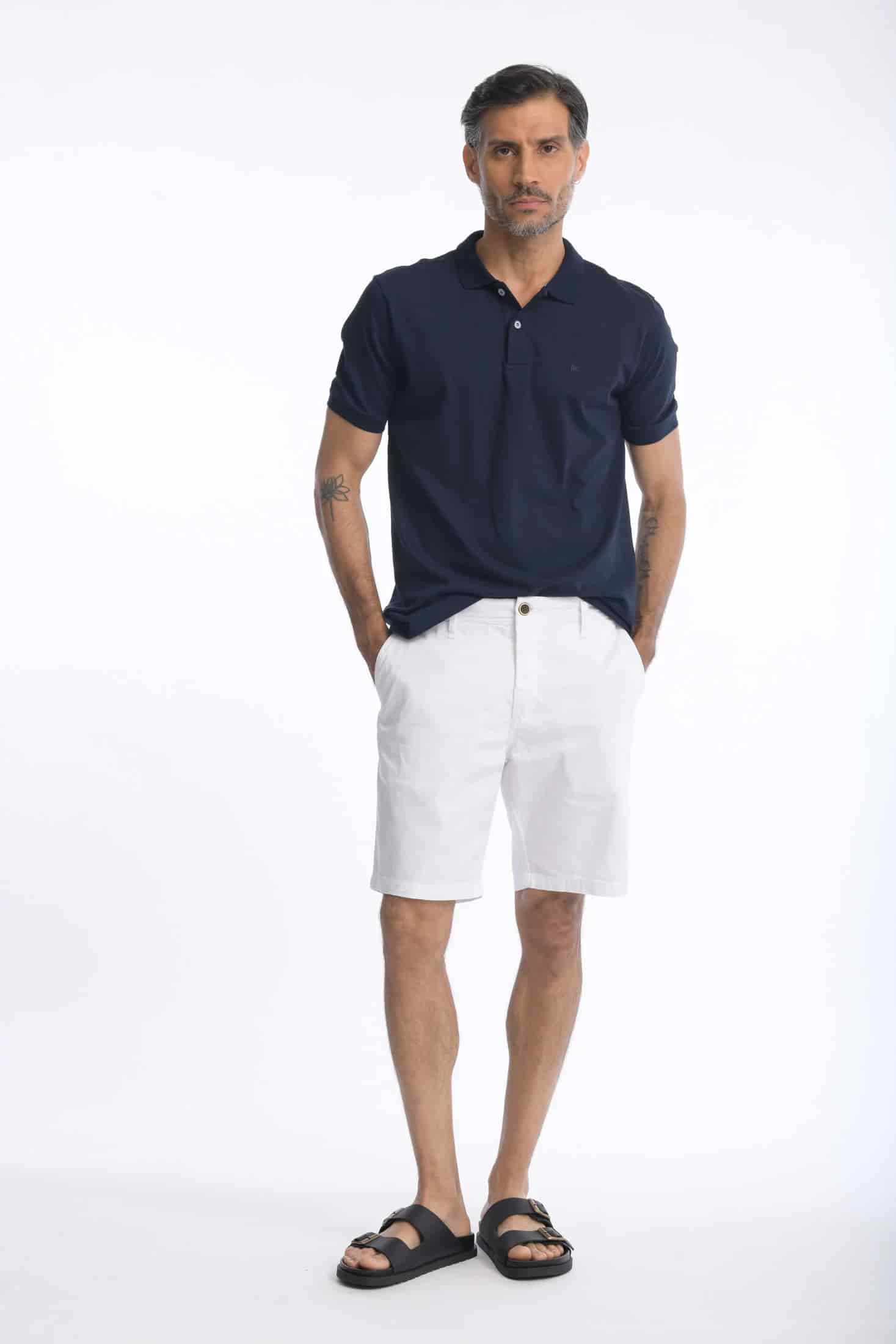 Camiseta Polo 100% Algodón Slim Azul Navy - miniatura 6
