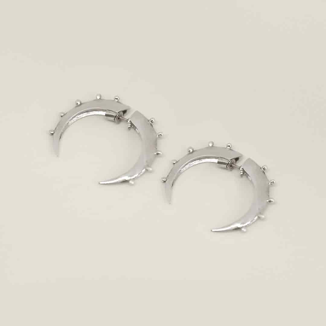 Mini Crescent Hoops Silver - miniatura 1