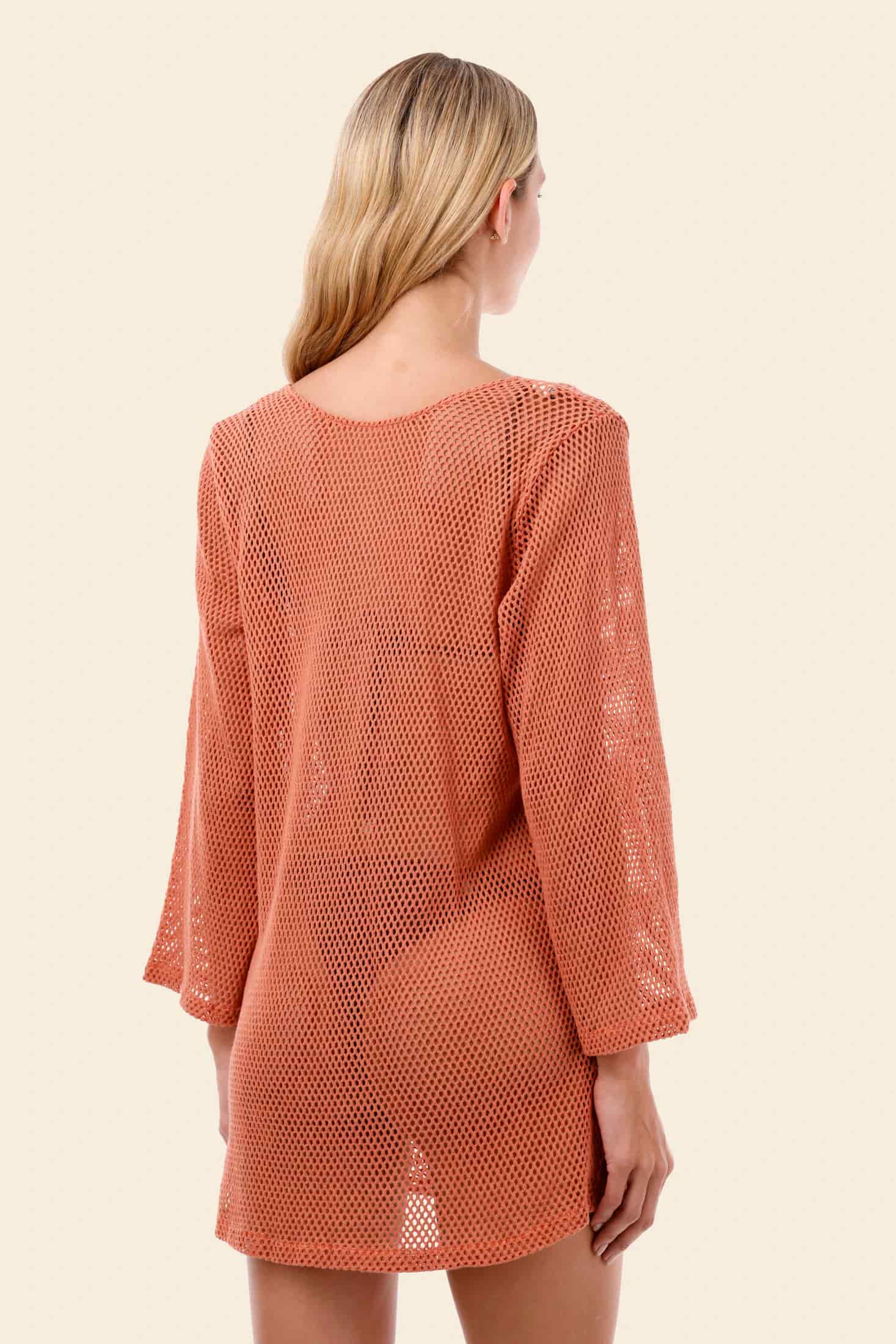 Salmon Mesh Malla Apogeo Dress - miniatura 2