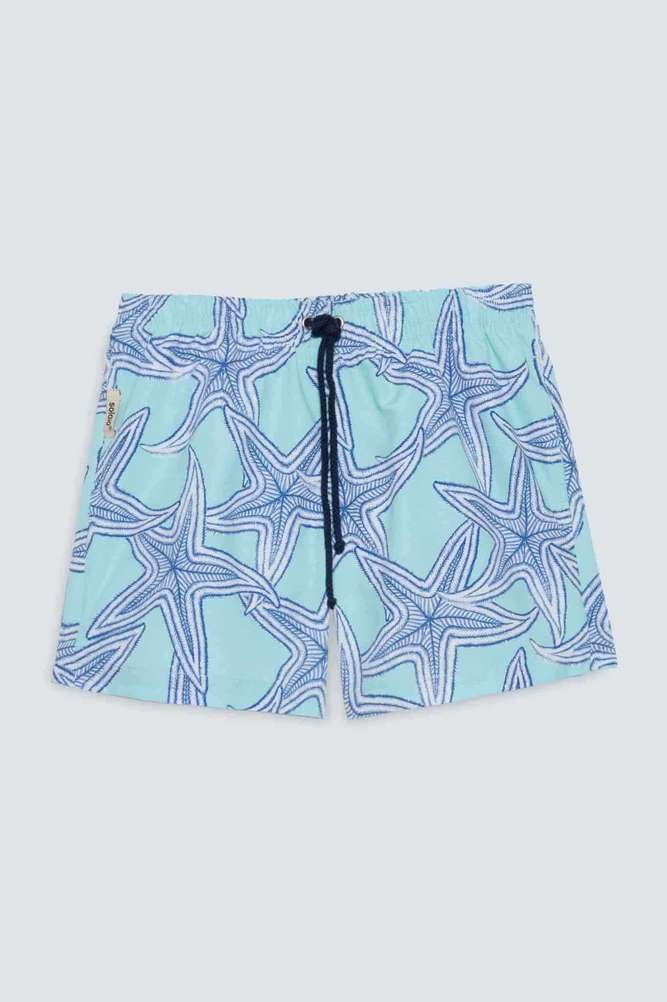 Men's star turquoise swim trunk - miniatura 1