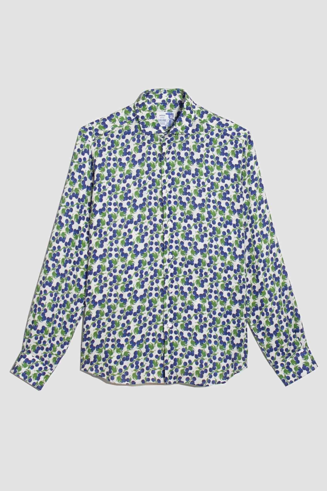 Men's linen shirt navy gooseberry - miniatura 1