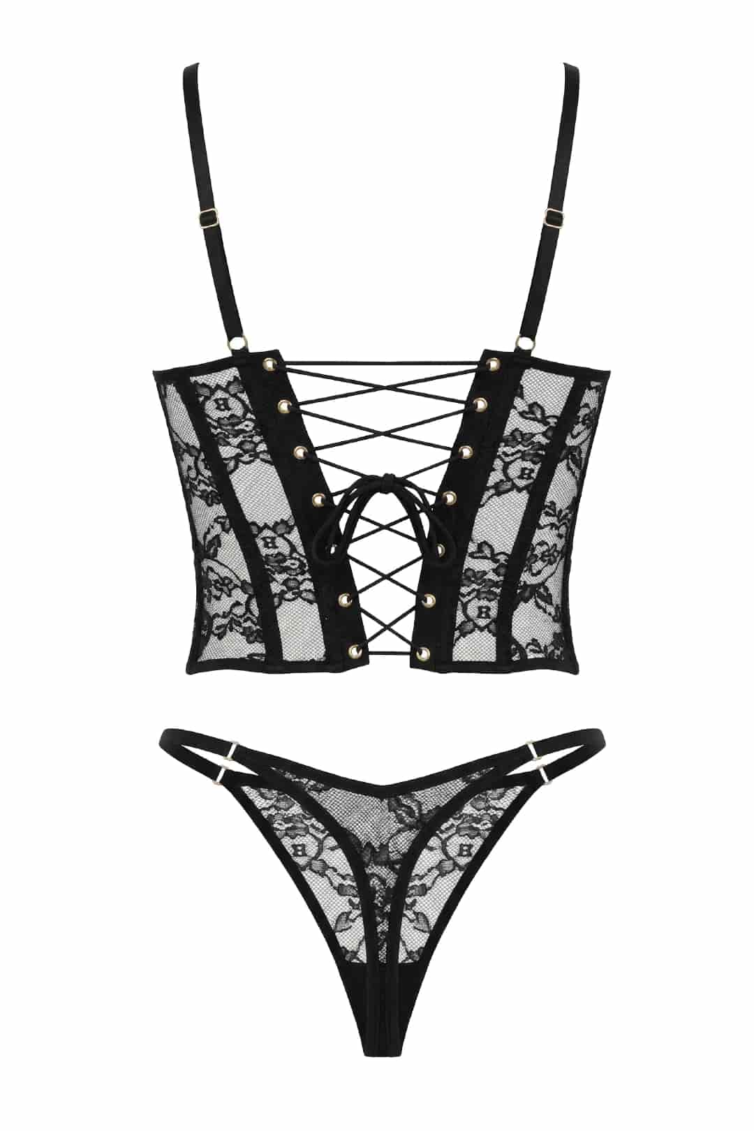 SET CORSET BERRY NEGRO - miniatura 11