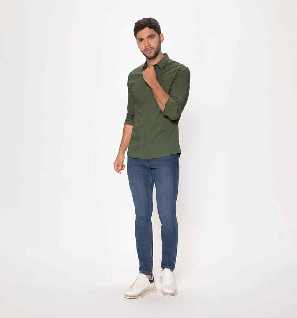 Camisa básica con stretch manga larga - miniatura 18