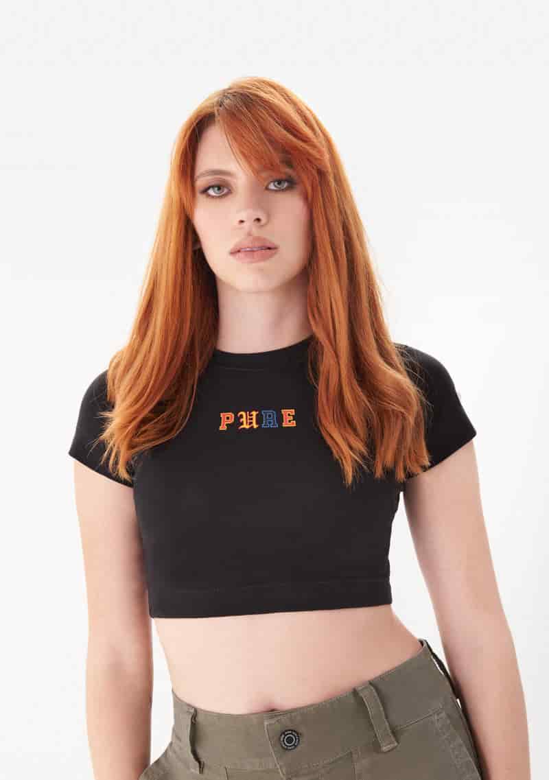 College Black Crop top - miniatura 2