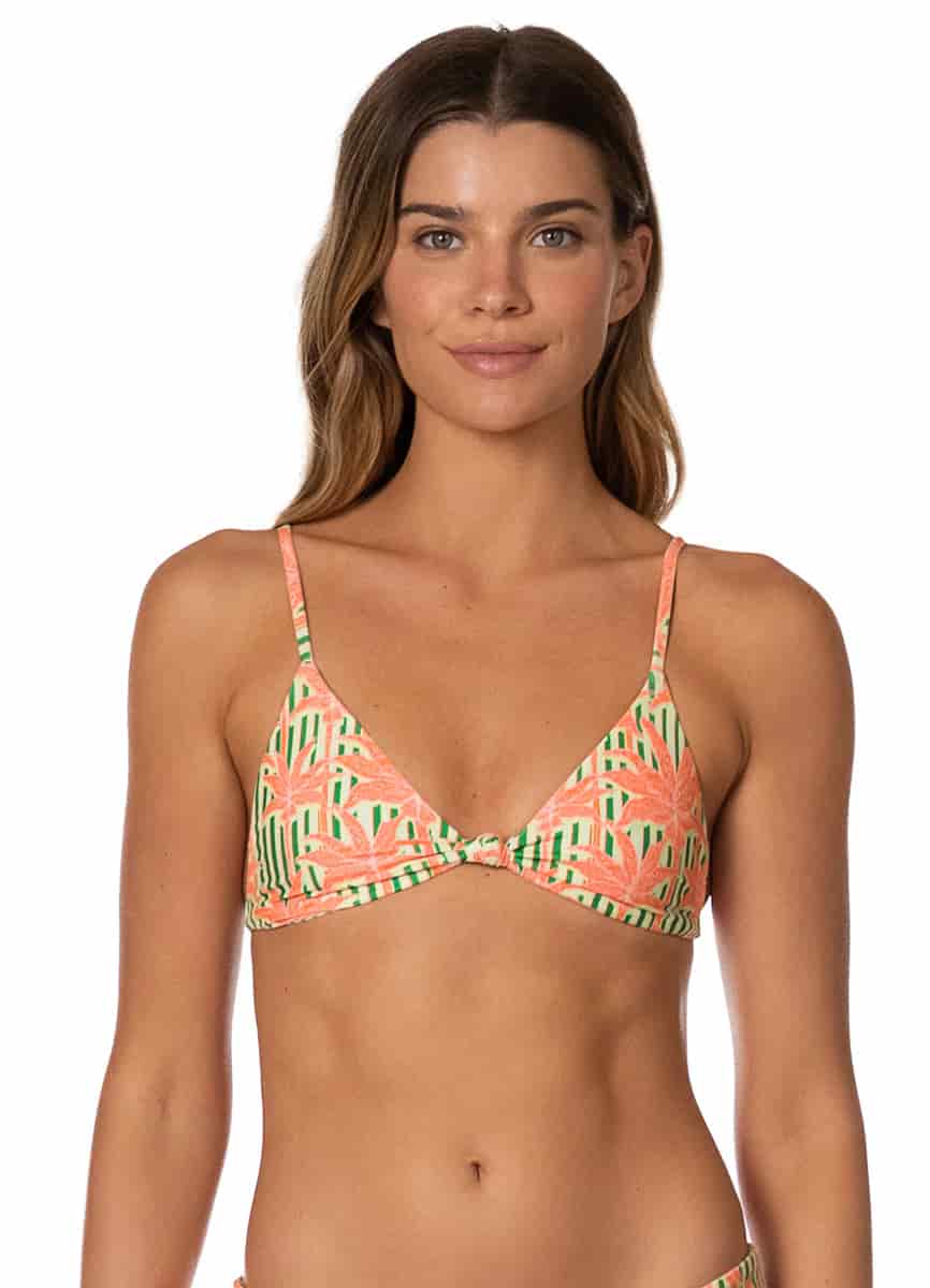 Maaji Blooming Stripes Sahara Fixed Triangle Bikini Top - miniatura 2