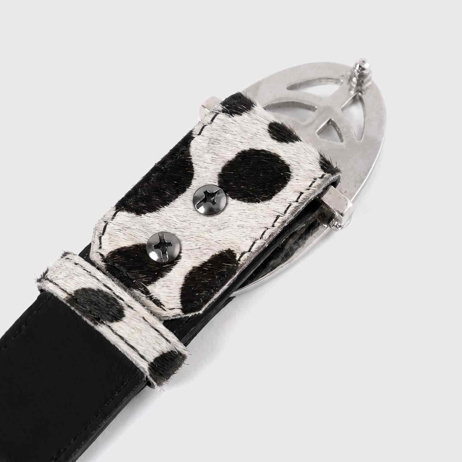 Cow Texture Belt - Black/White - miniatura 4