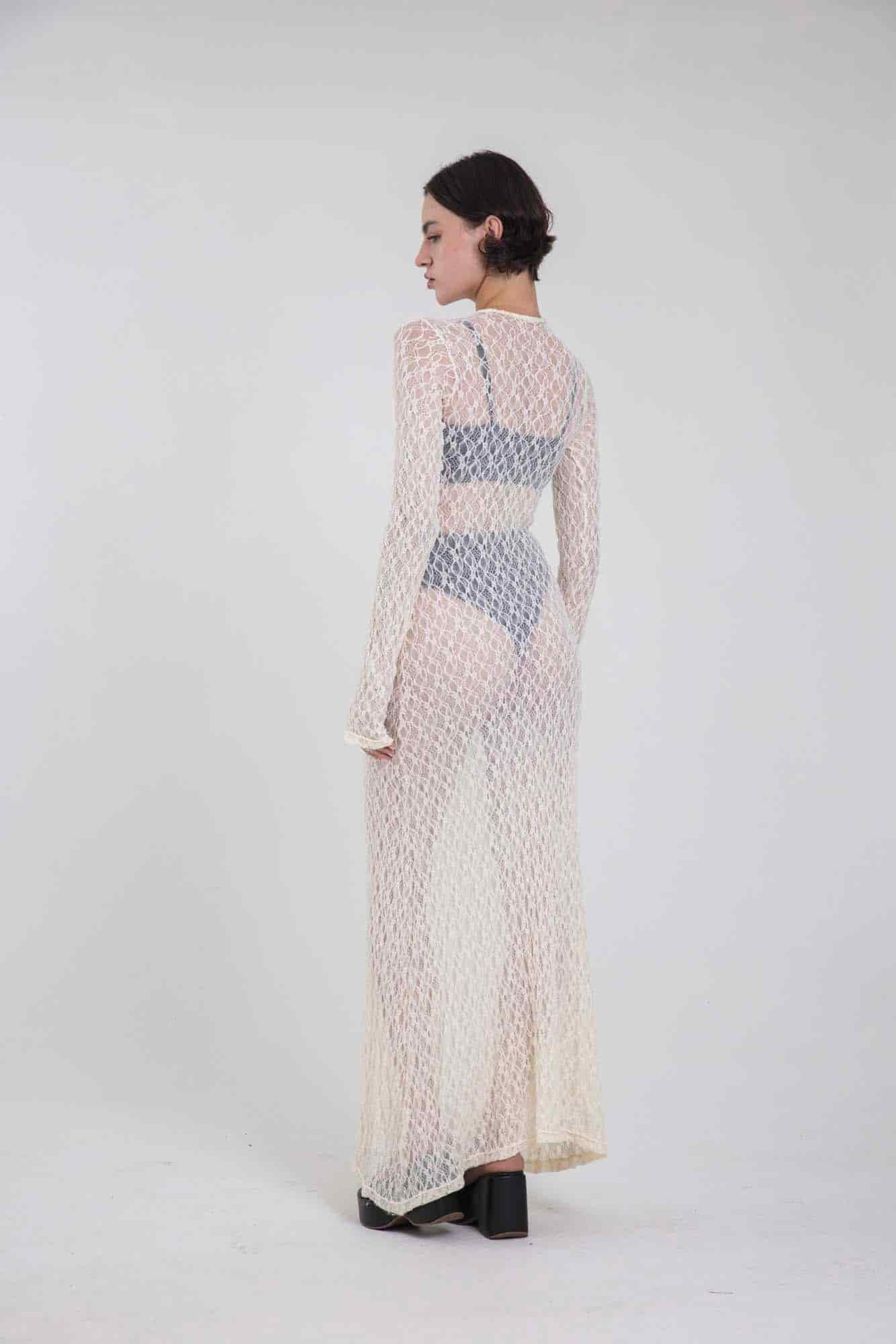SERENA MARFIL LACE DRESS - miniatura 2