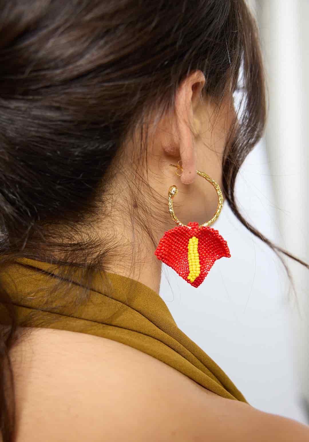Red Anturio Earrings - miniatura 5